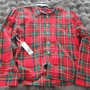 Simply Southern Red and Green Plaid Casual Button Down Shirt